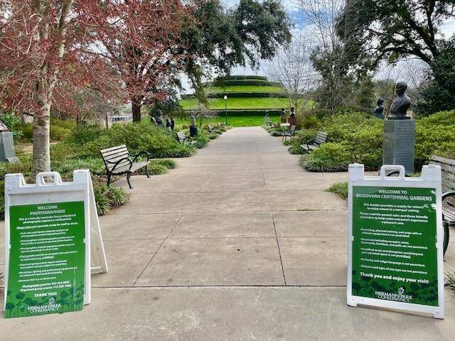 Botanical Gardens in Hermann Park. Great for strolls of enjoyment of creative plant displays or just sit and enjoy the beauty of nature.