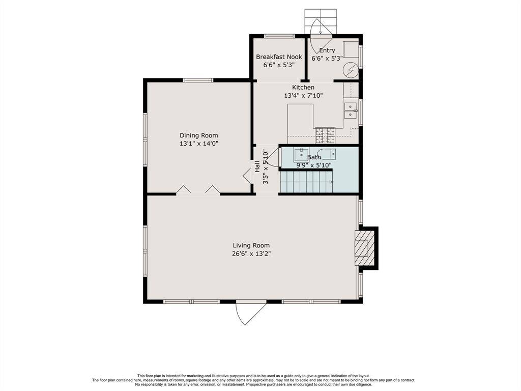 First floor of the home offers a living room, dining room, kitchen, breakfast nook and powder room under the stairs.