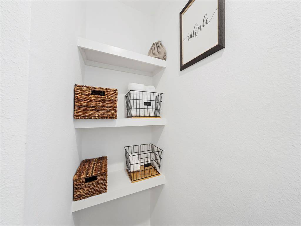 Built-in shelving.
