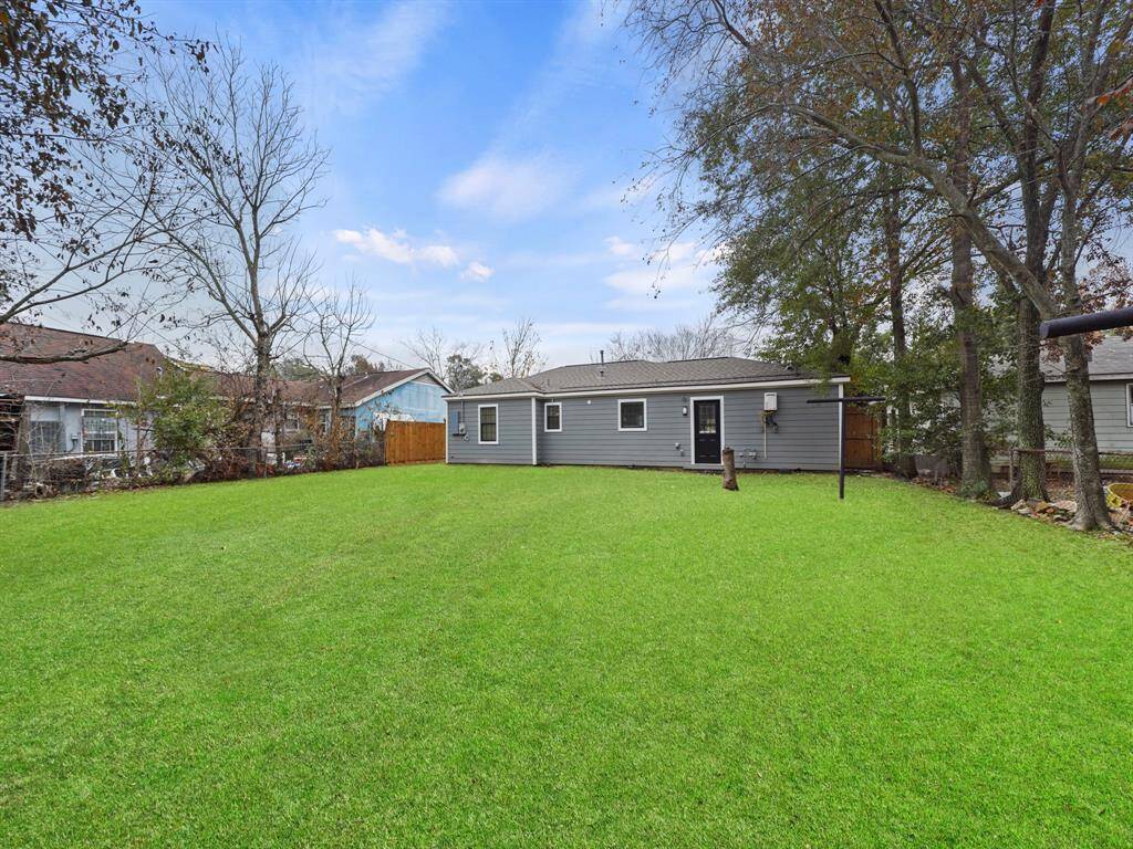 The backyard provides an oasis of greenspace.