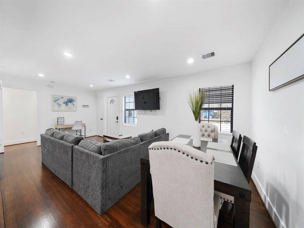 Bright open space for living and dining.