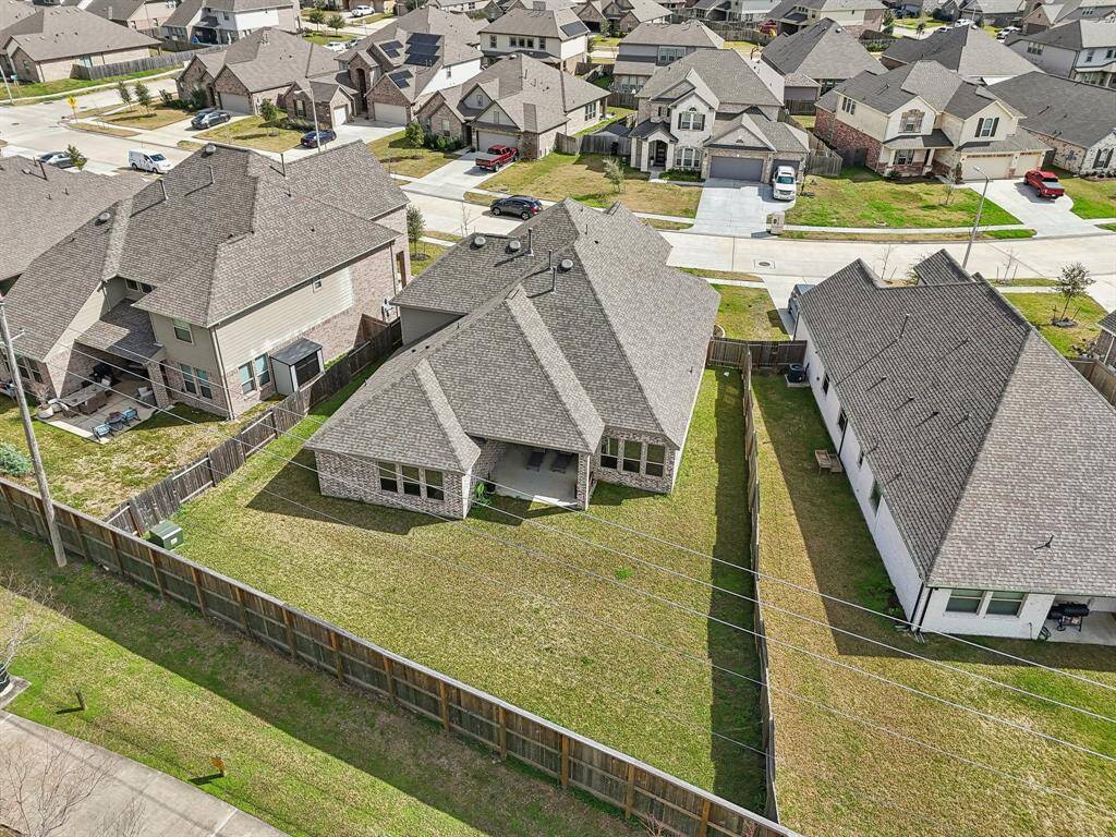 Aerial shot of the huge backyard