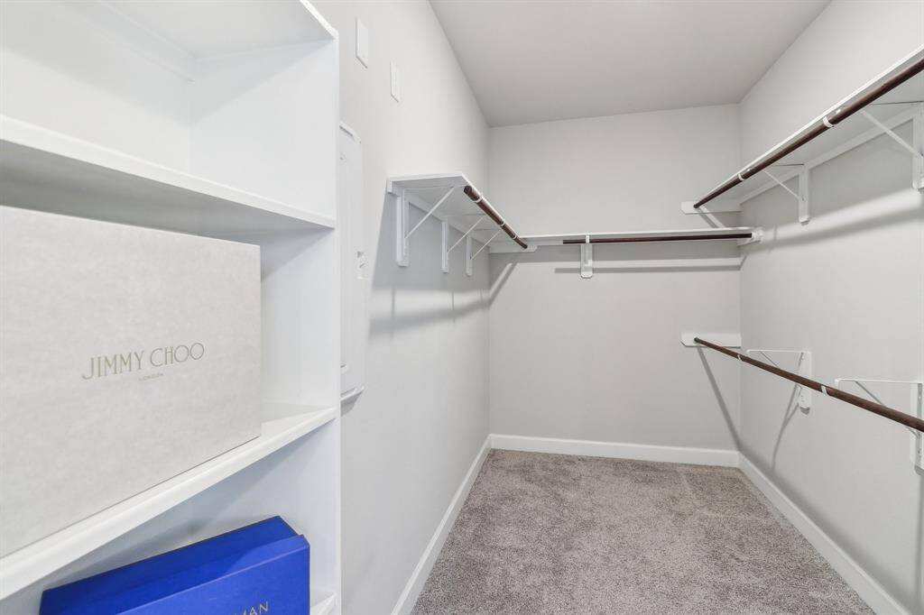 Long walk-in master closet