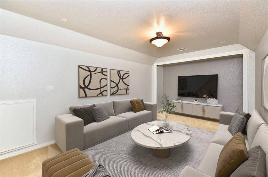 The media room is located off the gameroom and ideal for lounging with friends or cinema enthusiasts.
