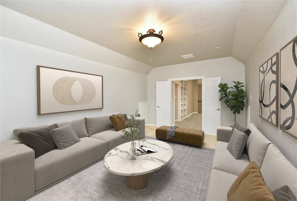 The media room is located off the gameroom and ideal for lounging with friends or cinema enthusiasts.