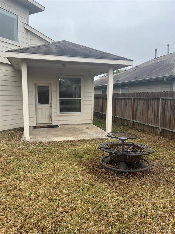 Back porch with fire pit