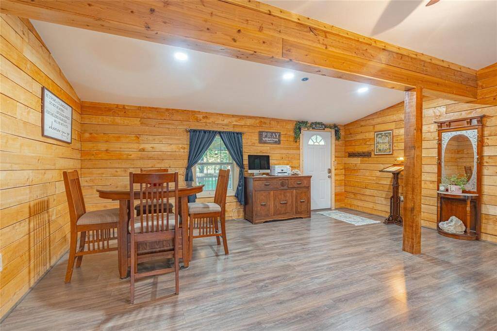 Living room looking at dining area