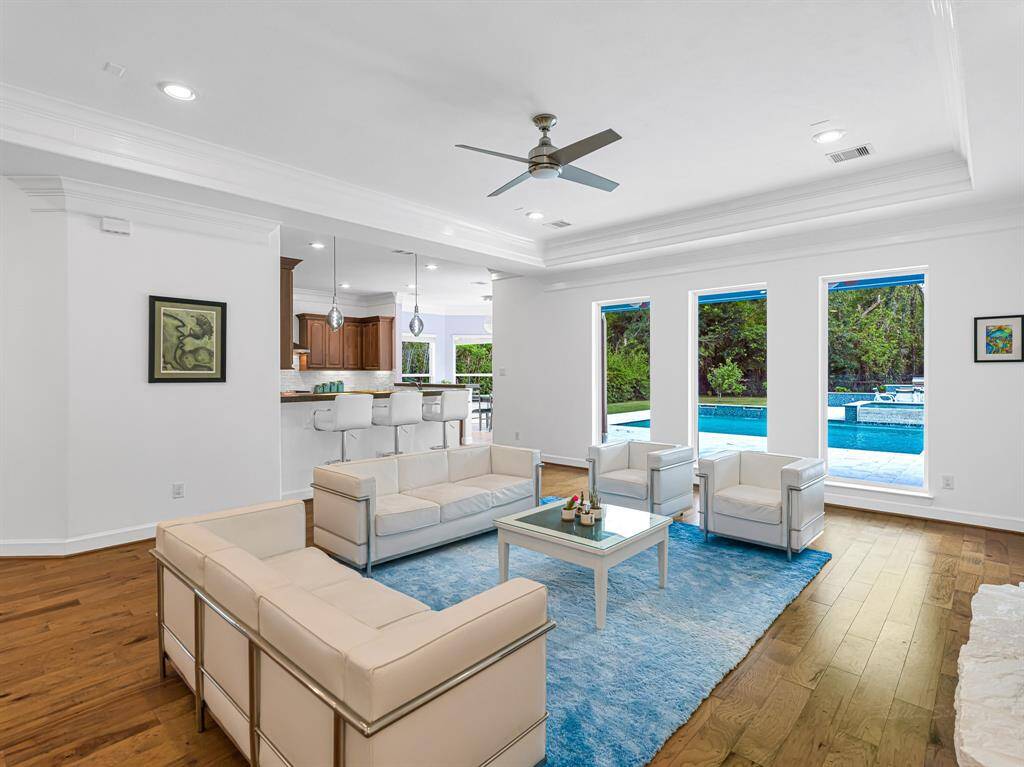 Sweeping open floorplan with just enough separation