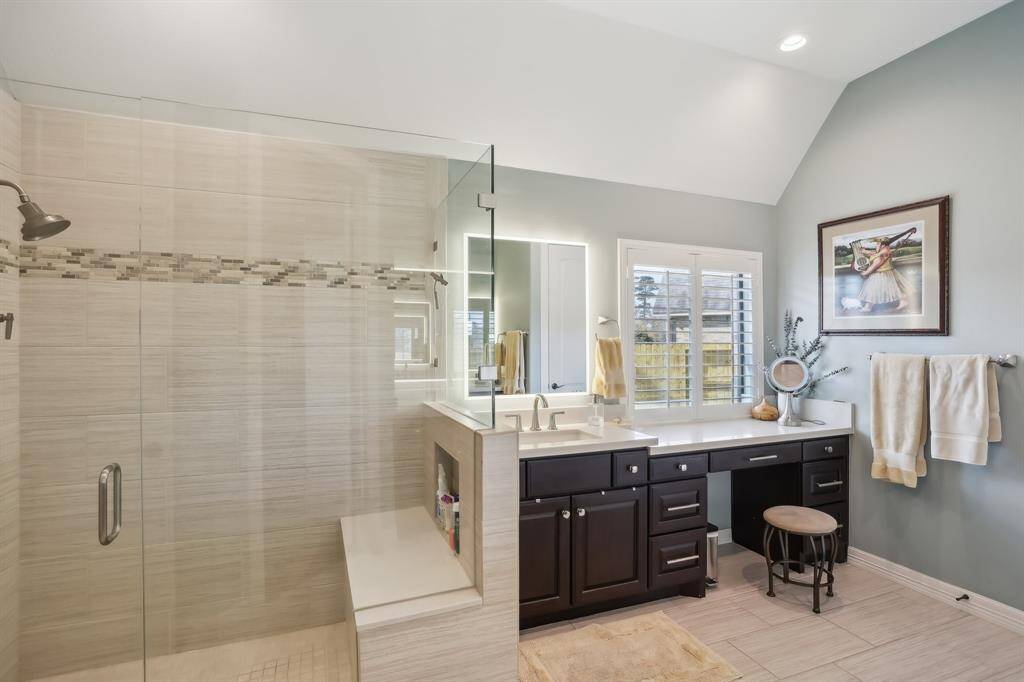 Large walk-in shower in primary bath