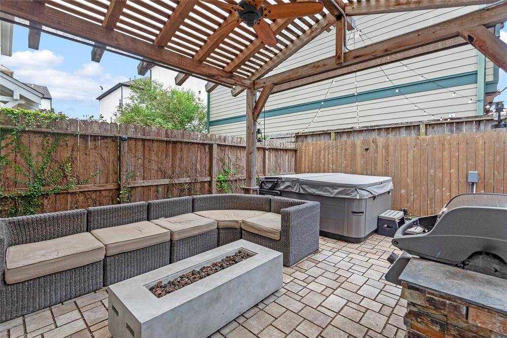 A fully fenced backyard, providing privacy and a safe space for children and pets.