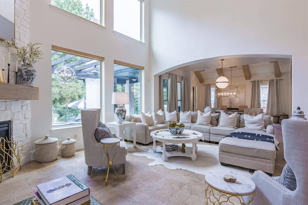 Great view of the backyard off main living area.