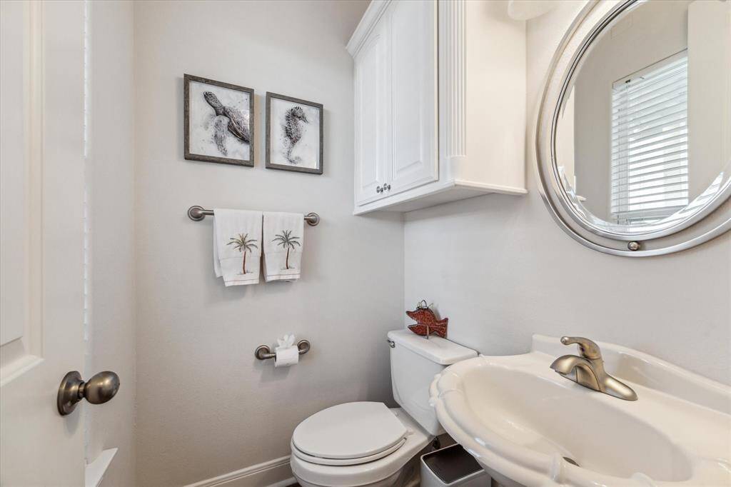 Powder room just off the entry