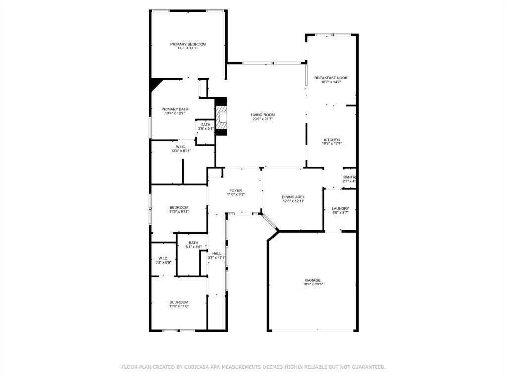The floor plan consists of a split plan with the primary suite on the back of the home and 2 guest bedrooms/offices on the front of the home.  Check out the enormous primary closet and large closet on the front bedroom!