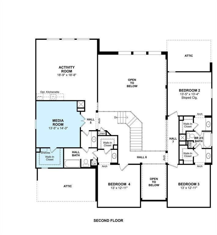 The Lauren floor plan by K. Hovnanian® Homes. 2nd Floor shown. *Prices, plans, dimensions, features, specifications, materials, and availability of homes or communities are subject to change without notice or obligation.