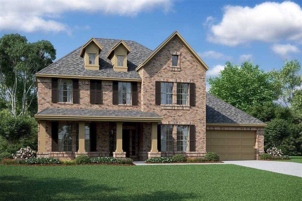 Charming Louise home design by K. Hovnanian® Homes with elevation C in beautiful Waterstone on Lake Conroe. (*Artist rendering for illustrative purposes only).