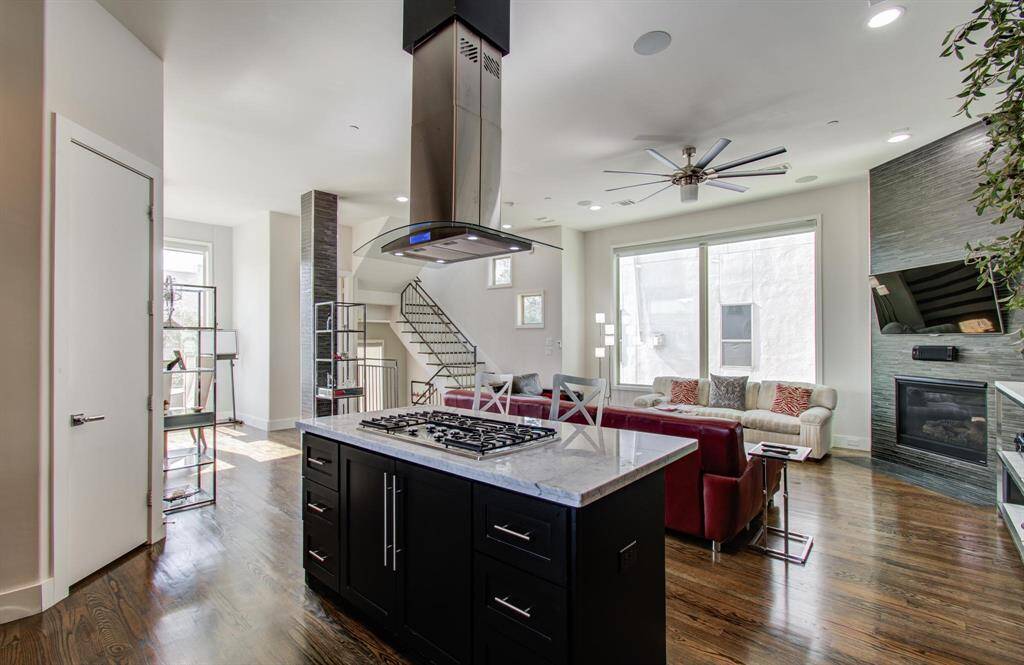 Another view of this stunning kitchen with a large walk-in pantry.