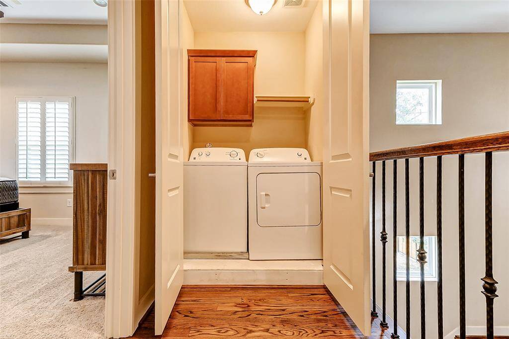 Washer and dryer convenient to Primary bedroom.