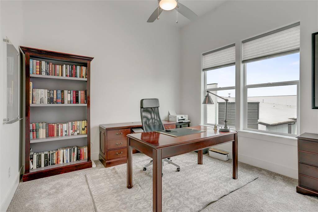 One of the 3rd-floor secondary bedrooms, here being used as an office.