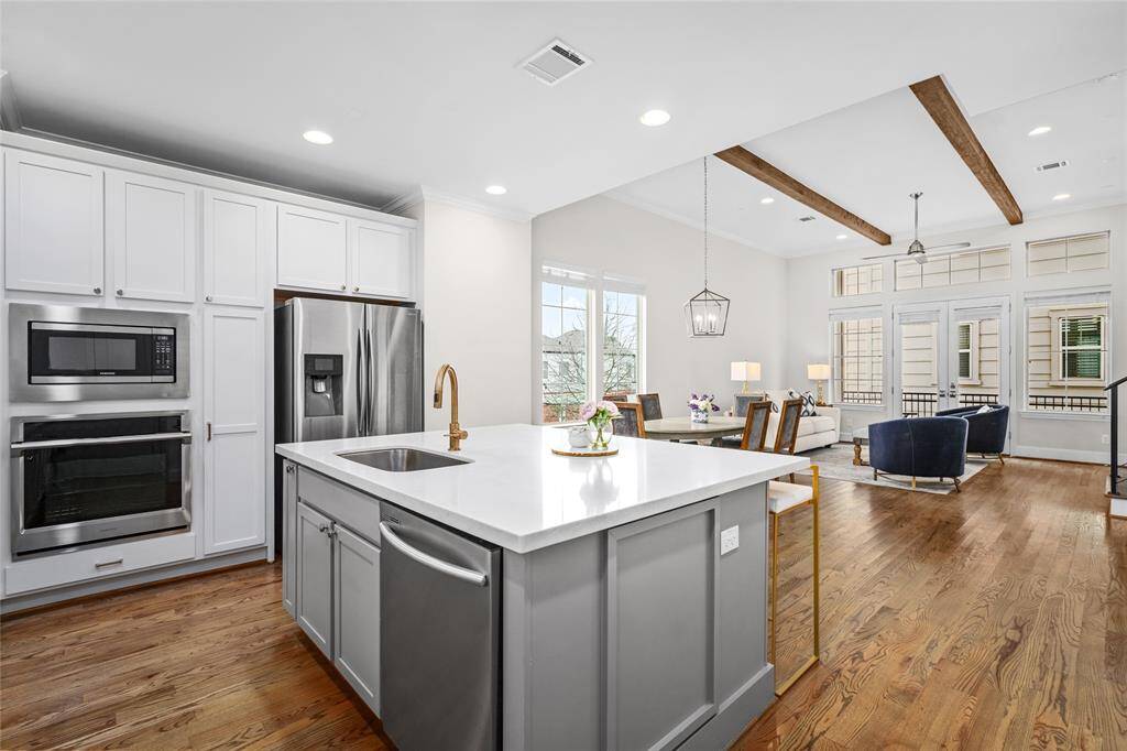 This is the vantage point from the kitchen looking towards the dining and living rooms.