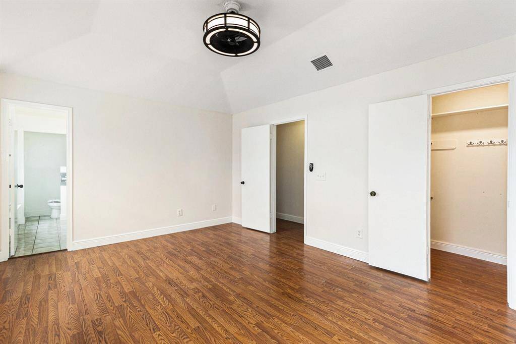 The primary bedroom also has a huge walk-in closet.
