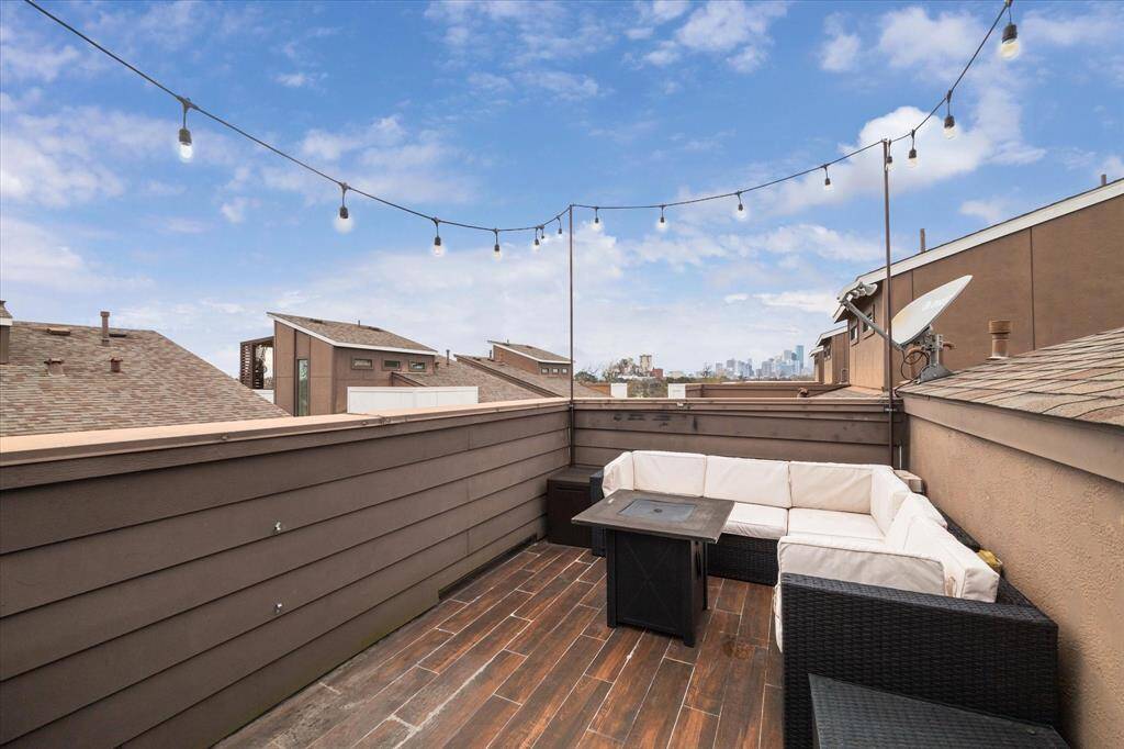 Welcome to your 4th floor, Rooftop Terrace! Immediately upon exiting the home you are greeted by the beautiful Houston Skyline!