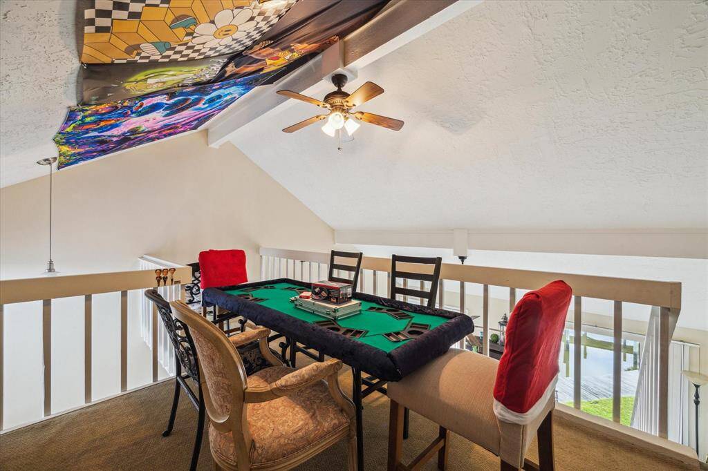 THE LOFT GAMEROOM IS A GREAT SPOT FOR AN OFFICE OR A SPACE FOR GUESTS TO STAY.
