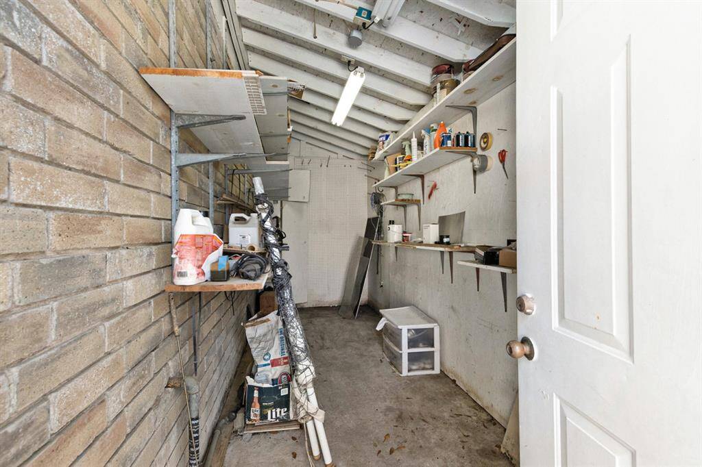View of the storage shed.