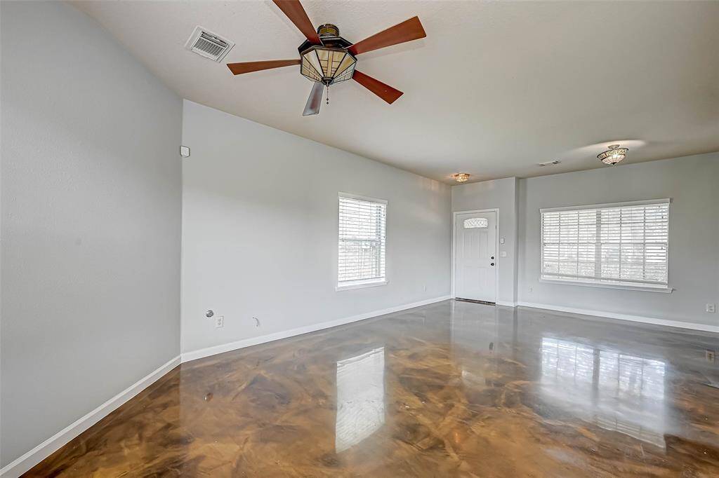 The gorgeous and durable epoxy floors shine throughout.