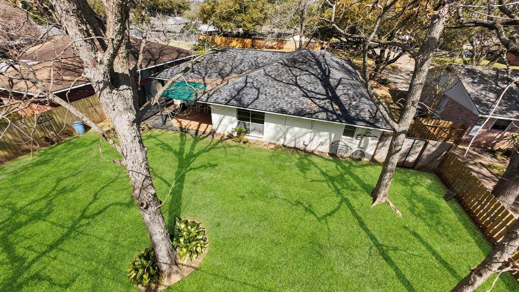 ariel view of back yard