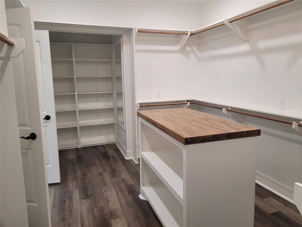 Another sample view of the closet island in primary bath.