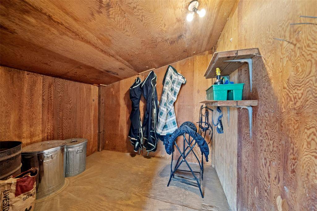 A tack/feed room in the barn keeps feed free from pests and tack clean!