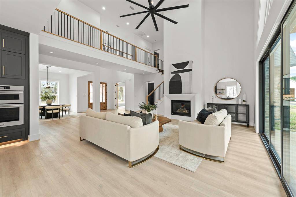 Balcony walk open to living room.