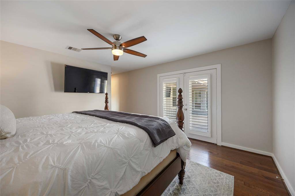 Enjoy private access to the backyard patio for a quiet evening under the stars.