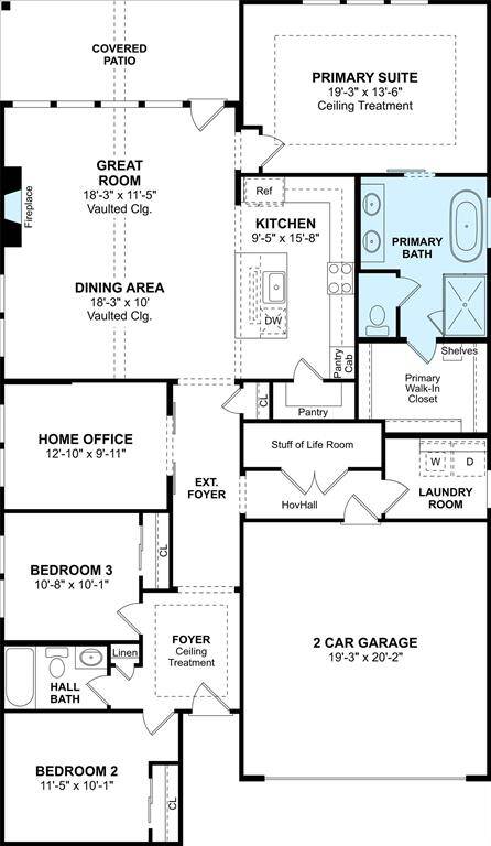 The Boise floor plan by K. Hovnanian Homes. 1st floor shown. *Prices, plans, dimensions, features, specifications, materials, and availability of homes or communities are subject to change without notice or obligation.