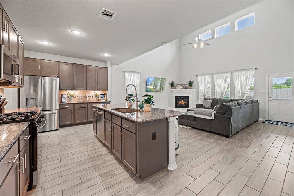 Kitchen is open to the family room.
