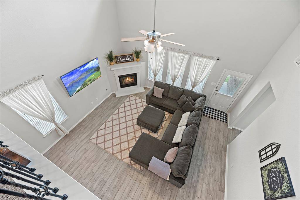 View of living room from balcony.