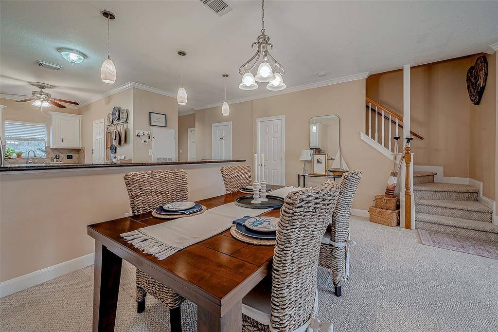 View of dining area and living room