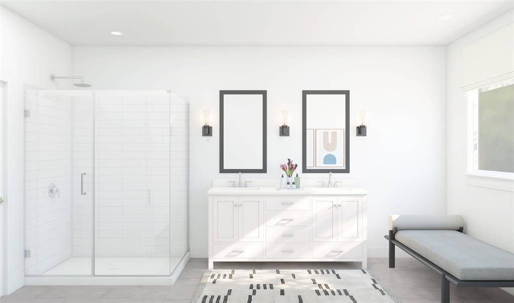 Luxurious primary bath (*Artist rendering used for illustration purposes only.)