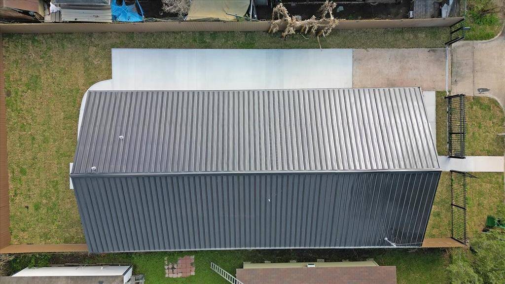 Brand-new, durable metal roof for lasting protection.