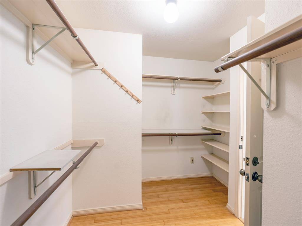 Primary closet is super spacious
