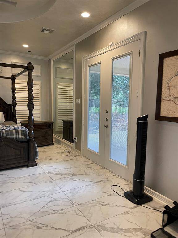 Private cover patio with private entrance and gas firepit