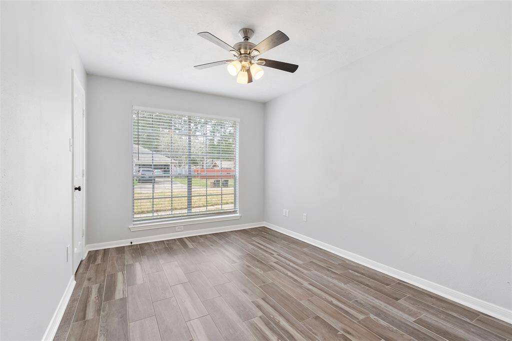 A look back at the door from the bedroom. Ample closet space.
