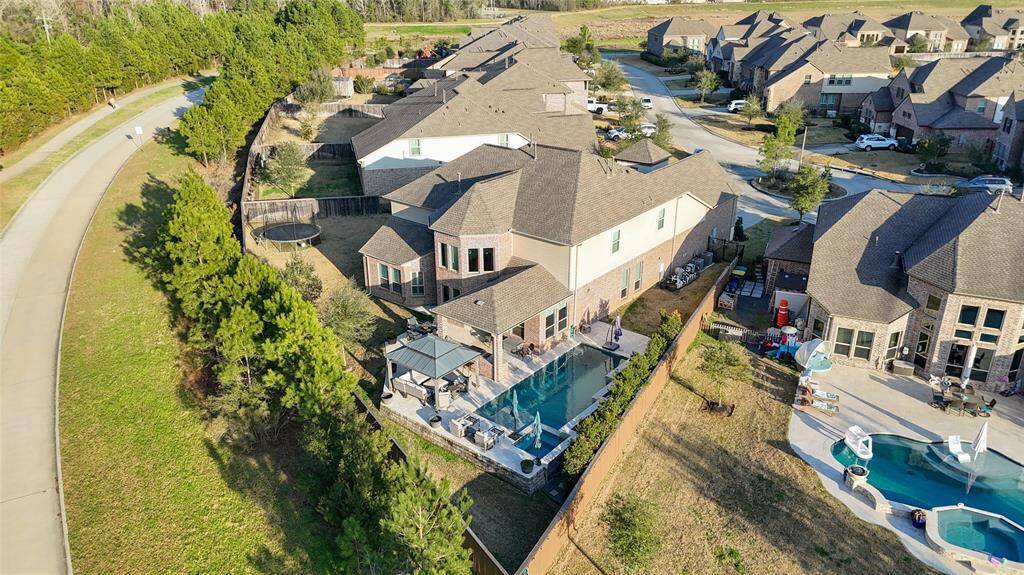 Here is an elevated view of the beautiful backyard oasis.