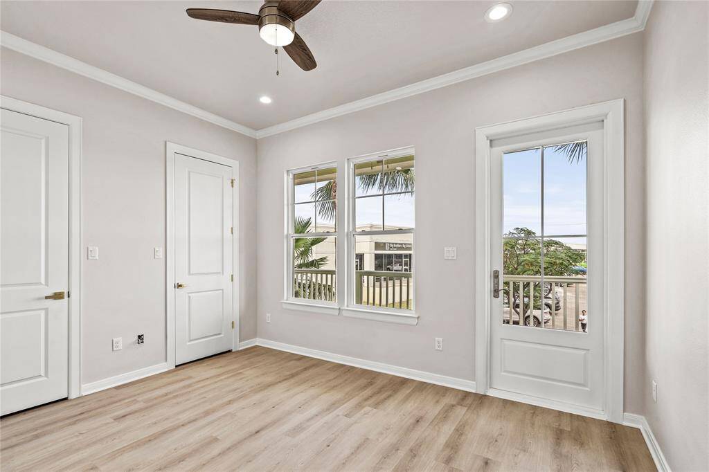 Primary with two closets and ensuite bathroom.