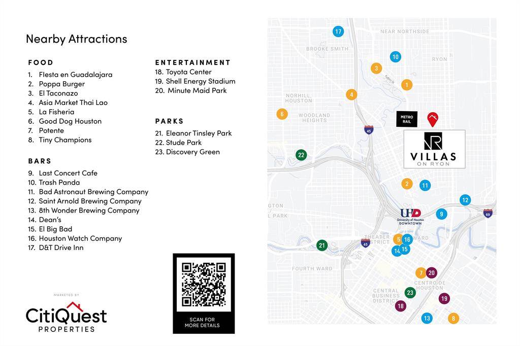 Located just two blocks from the metro rail, minutes from Downtown Houston and major highways, the Villas at Ryon provide convenient access to everything the city has to offer.
