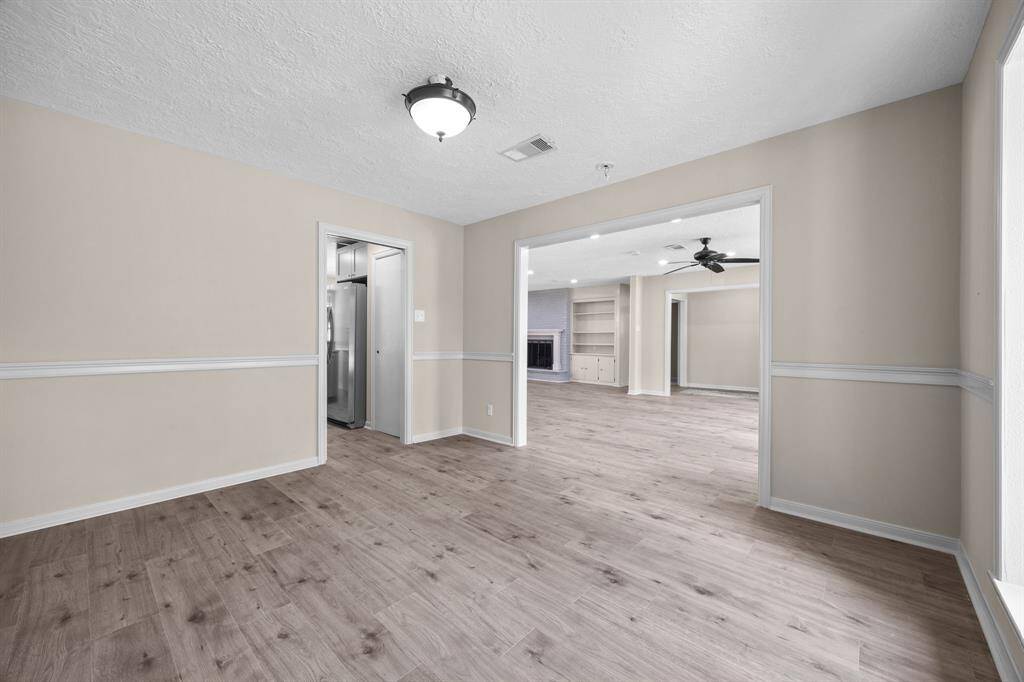 View from the front dining/home office area to the main living areas.