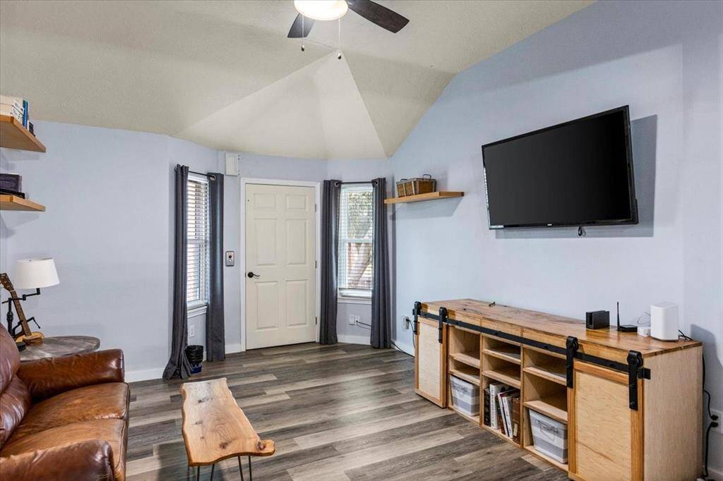 Another view of the game room with elevator door