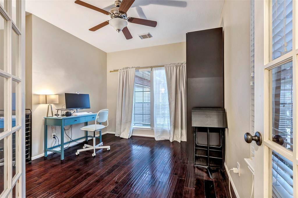Flex room on the first level is adjacent to a full bath and may be used as a nursery, small child's bedroom or a home office.