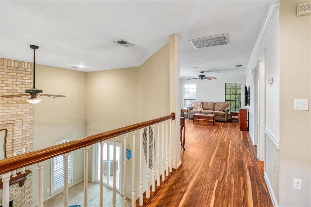 View looking towards large second floor living area.