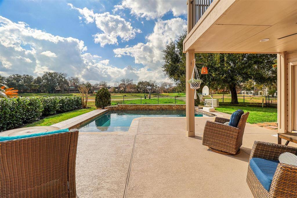 Breathtaking views of beautiful backyard pool and #3 tee box golf course lot.